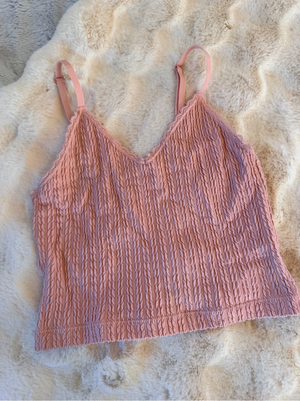 Pink rose Women's Pink Textured V-Neck Cami Top